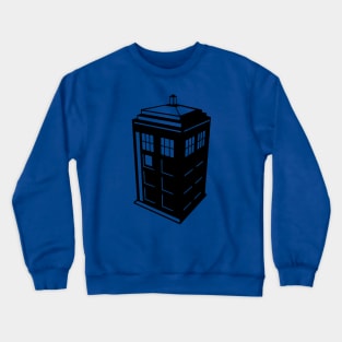 Doctor Who - Tardis - Three Point Perspective - Black Crewneck Sweatshirt